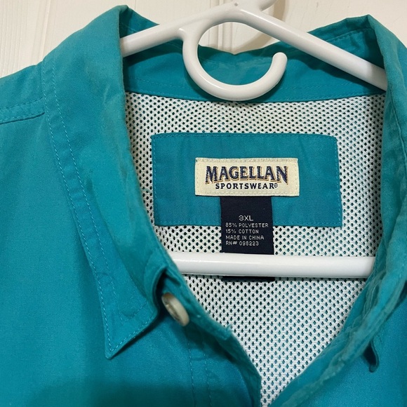 Magellan Fish Gear Blue Men's Shirt Size 3XL Relaxed Fit - Picture 3 of 15